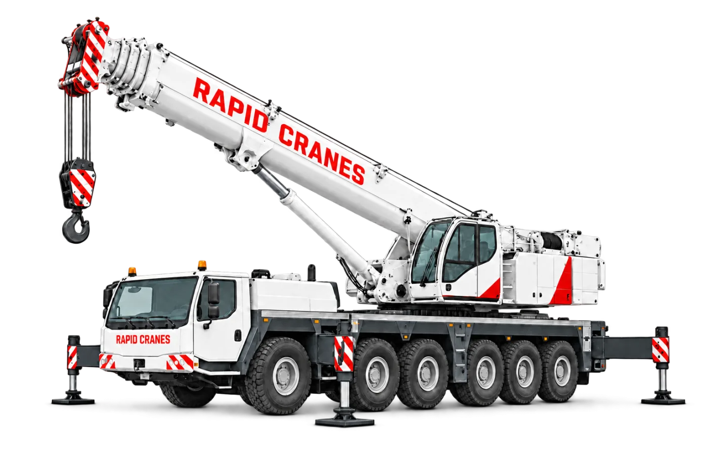 Illustration of an all-terrain telescopic crane