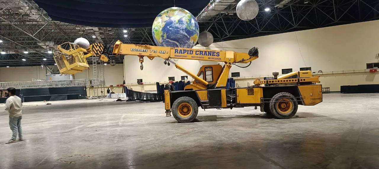 Rapid Cranes pick-and-carry equipment indoors